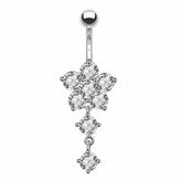 FLOWER CZ BELLY RING HYPOALLERGENIC PIERCING_CWMM9252