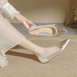 Women Fashion Diamond Mesh Crystal Flat Shoes