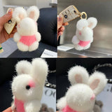 PLUSH CUTE RABBIT PENDANT FUR CAR KEYCHAIN_CWMM2604