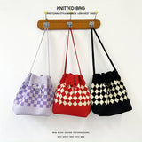 2024 CASUAL DRAWSTRING BUCKET KNITTED BAG_CWAB2375