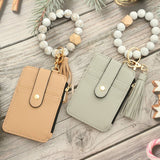 SILICONE BRACELET LEATHER WALLET TASSEL KEYCHAIN_CWAJE0659