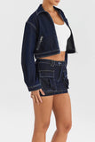 Vintage Zipper Denim Baggy All-Match Short Jacket