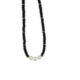 BLACK NATURAL STONE FRESHWATER PEARL NECKLACE_CWAJE1279