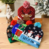 CHRISTMAS LED LIGHT GLOWING KNITTED CHRISTMAS HAT_CWAH2314