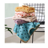 CORAL FLEECE POLKA DOT ABSORBENT FACE TOWEL_CWMM2267