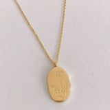 NEW STAINLESS STEEL DECEMBER FLOWER NECKLACE_CWMM3770