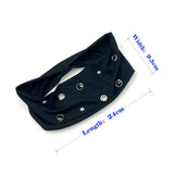 Wide Punk Elastic Headwrap With Metal Look