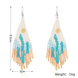 CACTUS PATTERN DANGLE EARRINGS BEADED_CWAJE0771