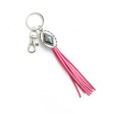 BOHO DIAMONDKEYCHAIN WITHTASSEL AND TURQUOISECHARM_CWAB5082