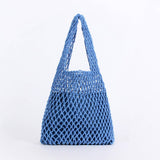 FASHION SOLID COLOR HOLLOW NET HAND WOVEN BAG_CWAB4691