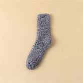 Women Leisure Coral Velvet Solid Color Socks_Cwms0347