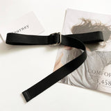 CANVAS SIMPLE DOUBLE BUCKLE DECORATIVE BELT_CWABE0661