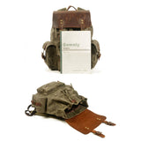 STREET STYLE WAXED CANVAS LEATHER BACKPACK_CWAB5538