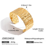 MINIMALIST WIDE TEXTURED OPEN BANGLE 18K GOLD_CWAJE4741