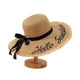 SMALL FRESH LARGE BRIM SUMMER BOW STRAW HAT_CWAH3479