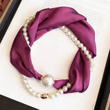 Solid Pearl Magnetic Silk Neck Scarf_Cwasc03939
