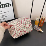 NEW FLORAL FABRIC LARGE CAPACITY COSMETIC BAG_CWAB4379