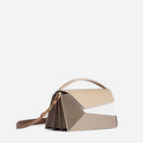GEOMETRIC CONTRASTING COLOR PATCHWORK HANDL BAG_CWAB1932