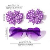 KIDS POLKA DOT GROSGRAIN BOW HAIR CLIP SUNGLASSES_CWAHA6708