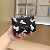 Cute Cartoon Cat Print Trifold Money Clip Wallet_Cwab06203