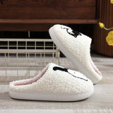FUNNY EGG CAT EMBROIDERED COTTON SLIPPERS_CWSHS0859