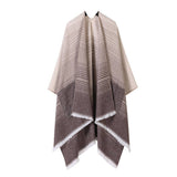 FASHIONABLE SHAWL IMITATION CASHMERE SLIT CAPE_CWASC2226