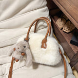 FLUFFY FOX FUR BAG WOMEN FASHION SHOULDER TOTE_CUAB00568