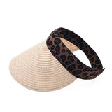 SUMMER NEW LEOPARD PRINT SUN PROTECTION STRAW HAT_CWAH1228