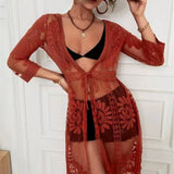 SUMMER BIKINI LACE HOLIDAY BEACH COVER UP_CWMW0681