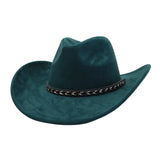 Unisex Western Suede Cowboy Fedorahat Ethnic Style_Cwah04398