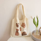 LITERARY STYLE CANVAS TOTE BAG FOR WOMEN LARGE_CWAB5654