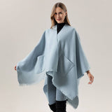 SOLID COLOR SHAWL POCKET WARM SCARF CAPE_CWASC2182