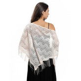 LACE WAVE TRIANGLE SCARF PARTY WRAP FOR WOMEN_CWASC1084