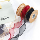 PLAIN FISHTAIL ORGANZA WITH FLORAL BINDINGDIYRIBBON_CWMM5788