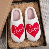 Valentines Day Red Love Cotton Slippers