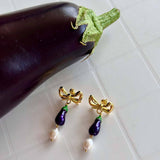FASHIONABLE VEGETABLE WINE GLASS PEARL EARRINGS_CWAJE5053