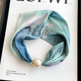Pearl Magnetic Skinny Silk Neck Scarf_Cwasc03931