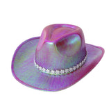 GLITTER WESTERN COWBOY HAT WITH RHINESTONE STRIP_CWAH3646