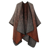 JACQUARD SLIT SHAWL WITH FAUX CASHMERE SCARF_CWASC2164