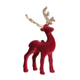 PLASTIC FLOCKED REINDEER GLITTER XMAS TABLE DECOR_CWMM9692