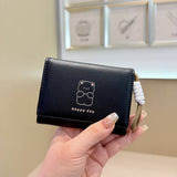 Cute Bear Print Wallet With Strap For Students_Cwab06241