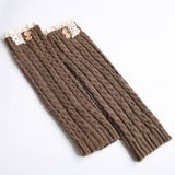 Warm Boot Covers Winter Lace Twist Button Socks_Cwms0758