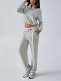 Sports Style Solid Color Half Zip Bm Style Suit
