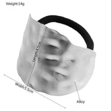MINIMALIST KOREAN METAL HAIR TIE TEXTURED SHINE_CWAHA6248