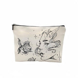 Women Linen Waterproof Zipper Cosmetic Bag_Cwab2246