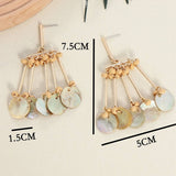 NEW SHELL BEADED PENDANT EARRINGS_CWAJE1555