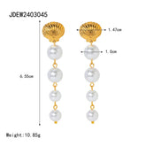 PERSONALIZED 18K GOLD SHELL PEARL TASSEL EARRINGS_CWASC1667