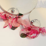 HANDMADE FABRIC PRINT HOOP EARRINGS BOLD UNIQUE_CWMM6191