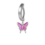 MINIMAL CURVED BUTTERFLY STAR BELLY BUTTON RING_CWMM9466