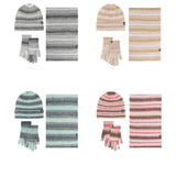 Winter Striped Gradient Scarf Three-Piece Set_Cwmm2869